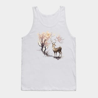 Sakura Serenity: A Majestic Nara Deer Tank Top